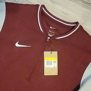 Nike Dri-Fit 1/4 Zip Cardinal Red Pullover Top Women’s Small NWT